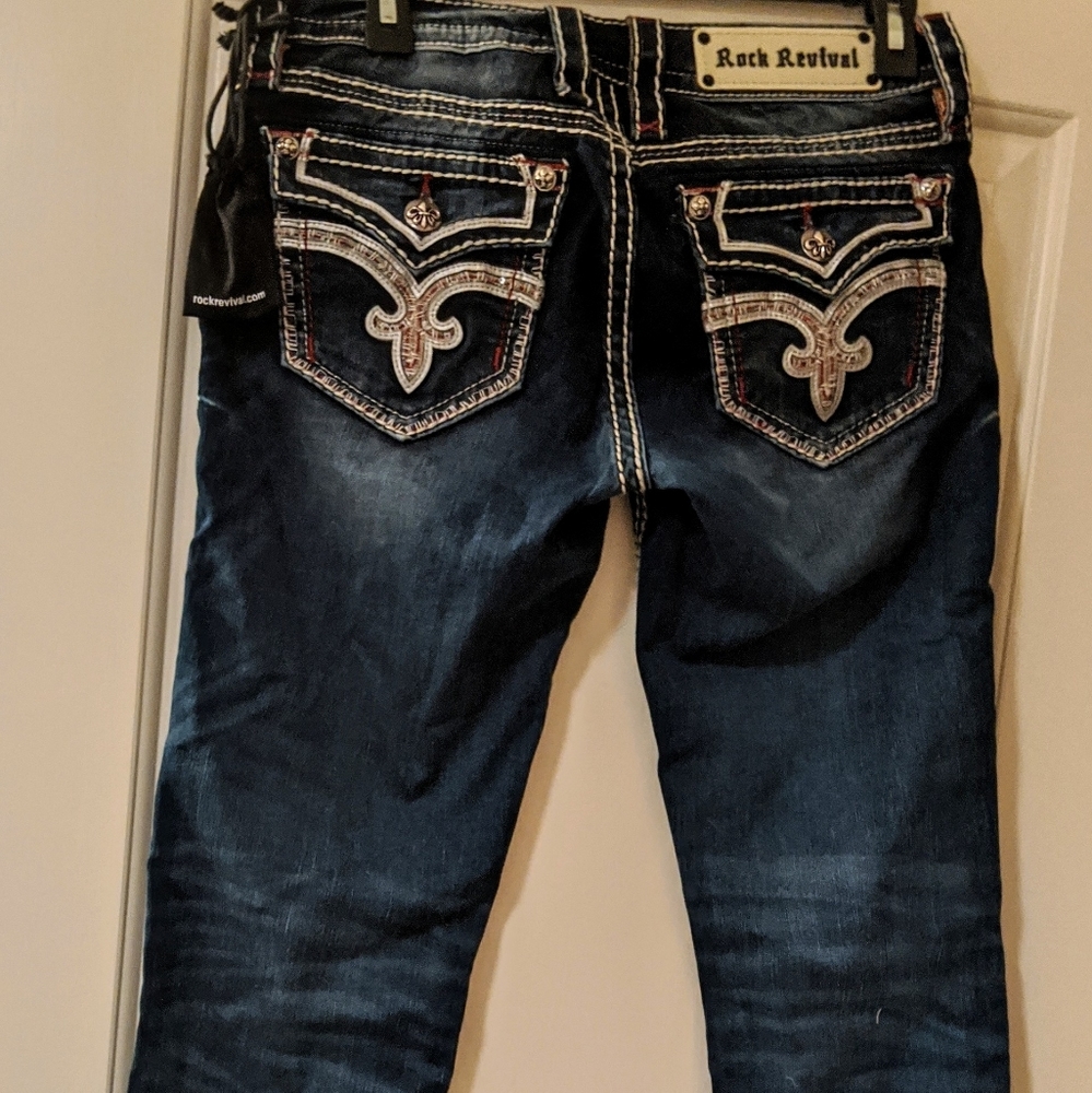 NWT Rock Revival women's size Faux Boot Long Jeans